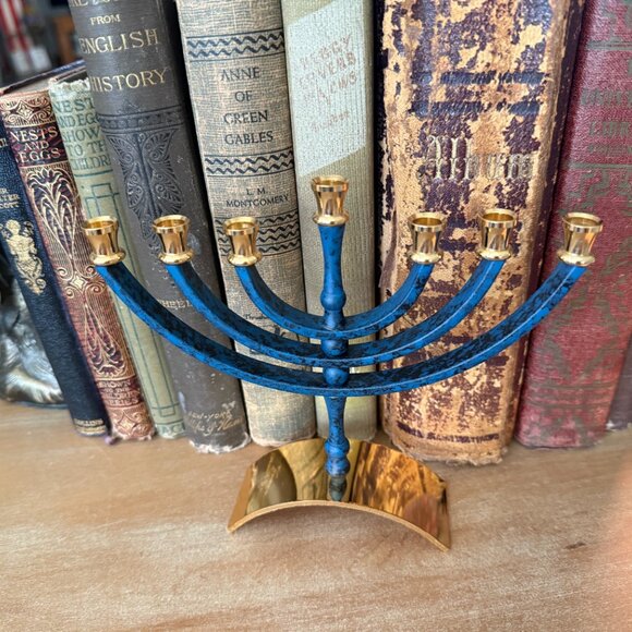 VINTAGE 7 BRANCH MENORAH BY KARSHI - MADE IN JERUSALEM, ISRAEL - Picture 12 of 15